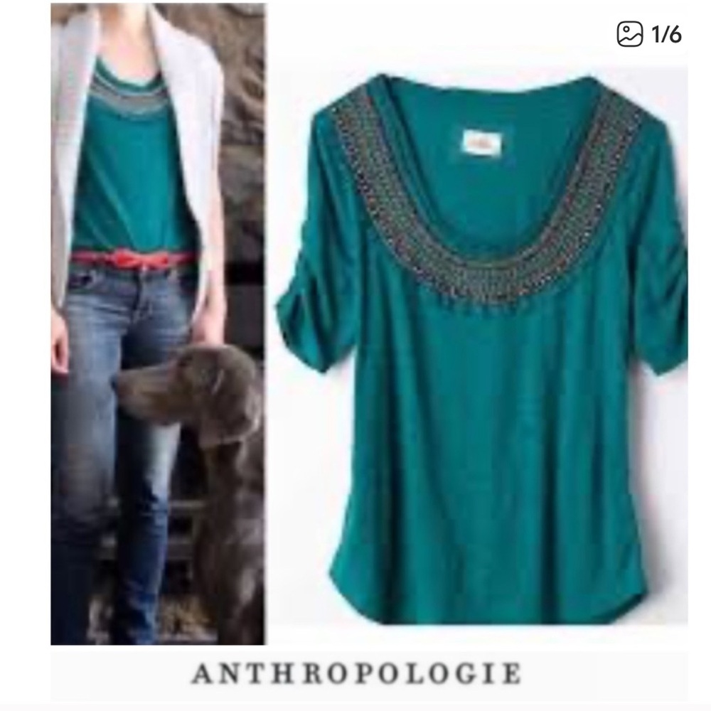 Anthropologie Deletta Jewelesque Top